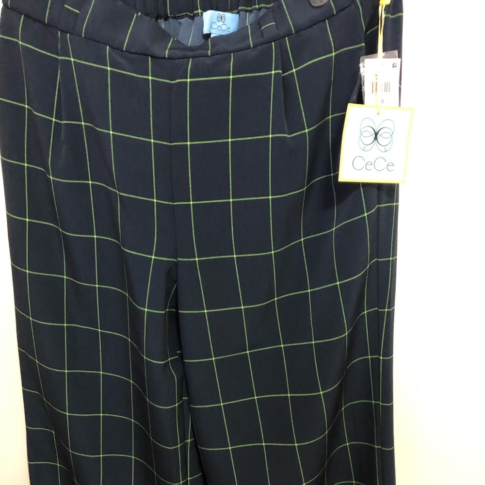 Navy Blue Green striped Pants